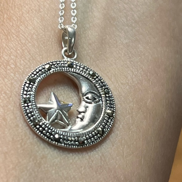 925 Sterling Silver. Marcasite. Necklace - Picture 7 of 7